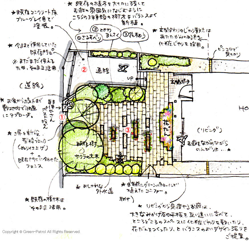 Ａ様邸の造園リフォームプラン　神奈川県 藤沢市　和風庭園の造園リフォーム。相続した空き家の造園リフォーム施工事例～藤沢市の造園リフォーム業者ならグリーンパトロール