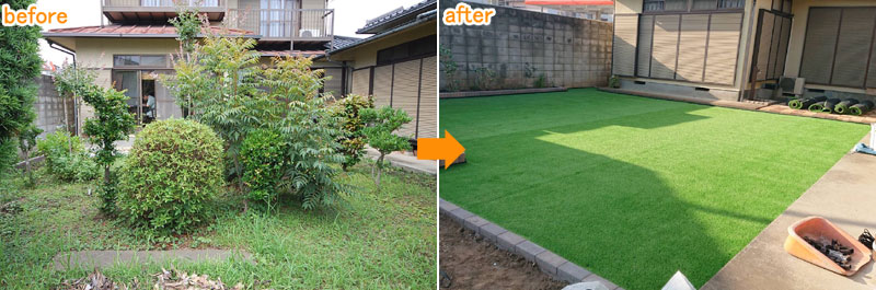 神奈川県 秦野市 庭園 リノベーション施工事例　庭が広くて困る！雑草対策をして管理の楽な庭にしたい