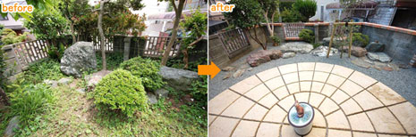 神奈川県 藤沢市 庭園 リノベーション施工事例　和風の庭をオシャレな洋風ガーデンにしたい