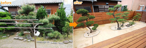神奈川県 茅ヶ崎市 庭園 リノベーション施工事例　増えすぎた庭木・植木・花の手入れが大変