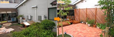 神奈川県 茅ヶ崎市 庭園 リノベーション施工事例　他人の視線が気にならないフェンスが欲しい