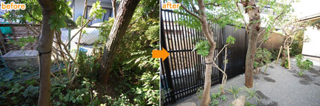 神奈川県 藤沢市 庭園 リノベーション施工事例　他人の視線が気にならないフェンスが欲しい