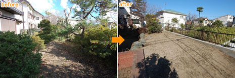 神奈川県 藤沢市 庭園 リノベーション施工事例　擁壁(ようへき)工事・型枠ブロック塀工事