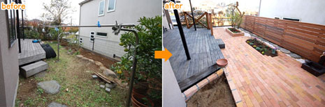 神奈川県 横浜市 庭園 リノベーション施工事例　和風の庭をオシャレな洋風ガーデンにしたい