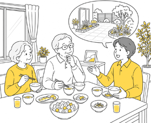 負担を減らし、安心して過ごせるお庭を話し合ってみてください/シニア世代の快適お庭リフォーム~手入れが楽で便利で安心。家族と楽しむ夢の庭づくり~