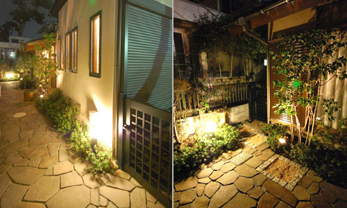 おしゃれな照明の庭雑草対策リフォーム～神奈川県厚木市K様邸／おしゃれな庭リフォーム 一軒家の庭,戸建ての庭をおしゃれにするこつ,デザイン～おしゃれな庭,一軒家の庭,戸建ての庭,洗練された庭,センスが良い庭,上品な庭,落ち着いた庭,高級感のある庭,品格がある庭,かっこいい庭,広い庭,雑草対策,リフォーム,デザイン,レイアウト